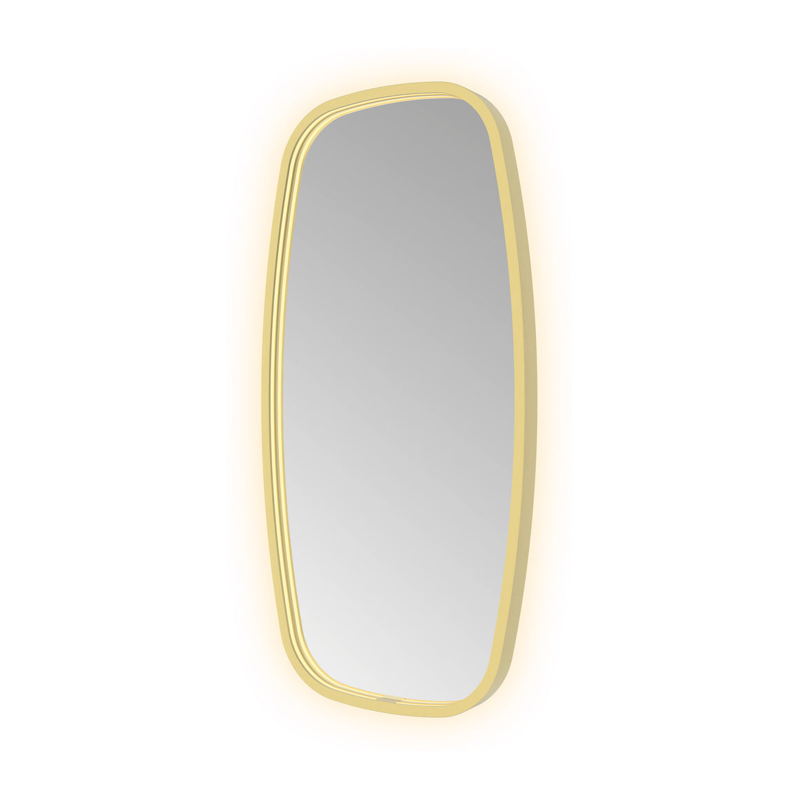 Hotbath &More Contour spiegel met LED-verlichting en spiegelverwarming Geborsteld messing PVD 40x80 cm productfoto