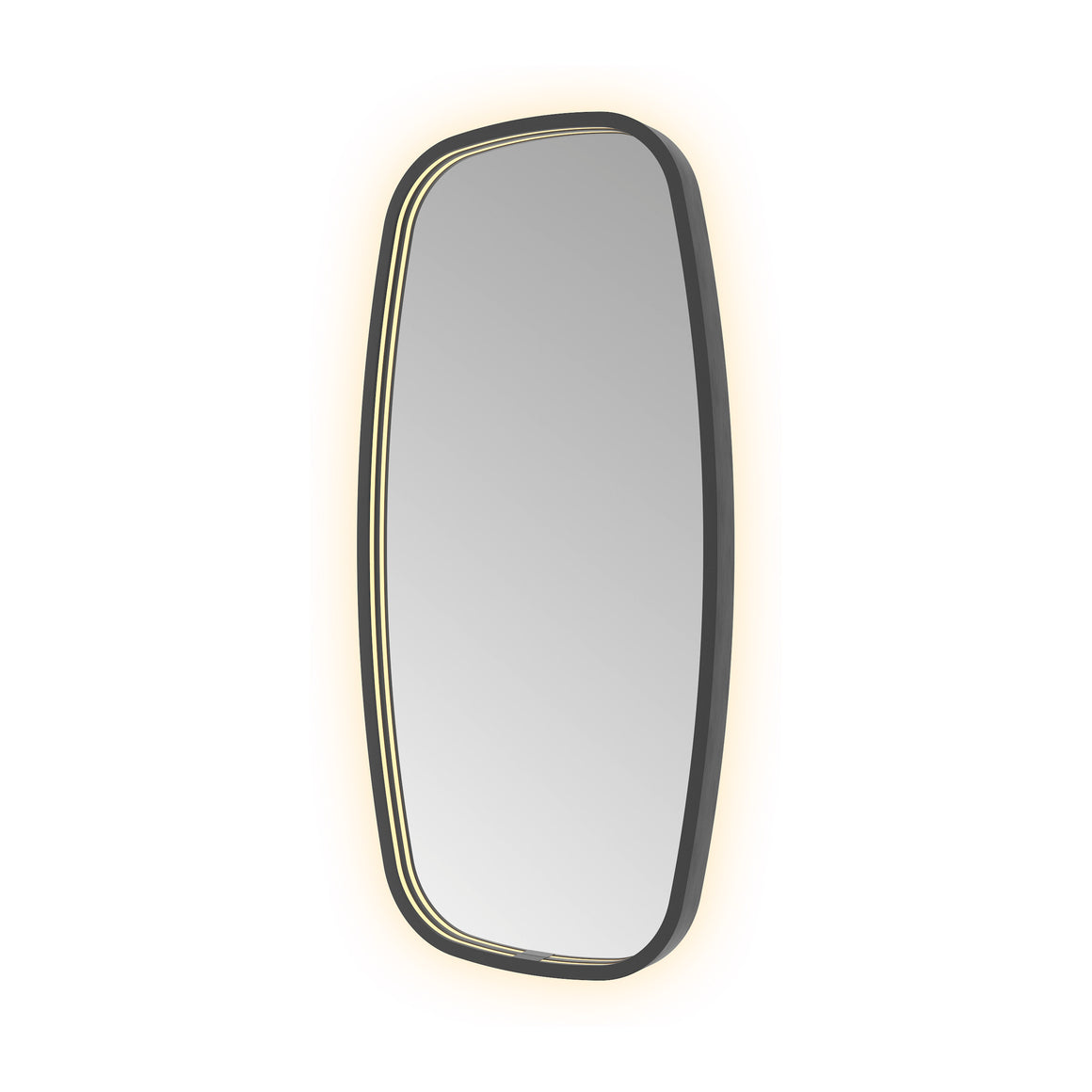 Hotbath &More Contour spiegel met LED-verlichting en spiegelverwarming Geborsteld zwart PVD 40x80 cm productfoto