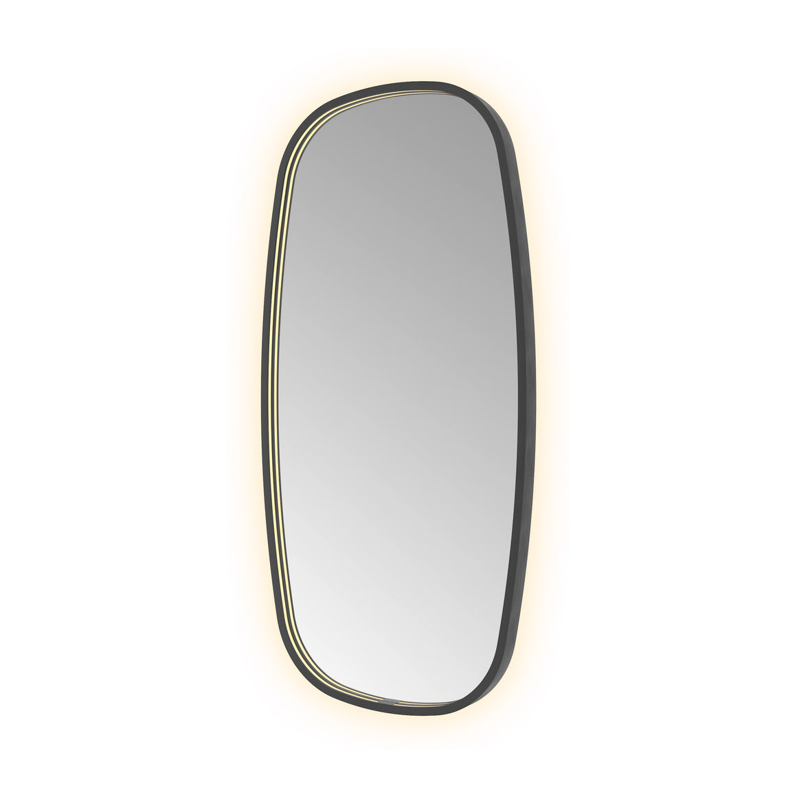 Hotbath &More Contour spiegel met LED-verlichting en spiegelverwarming Geborsteld zwart PVD 50x100 cm productfoto