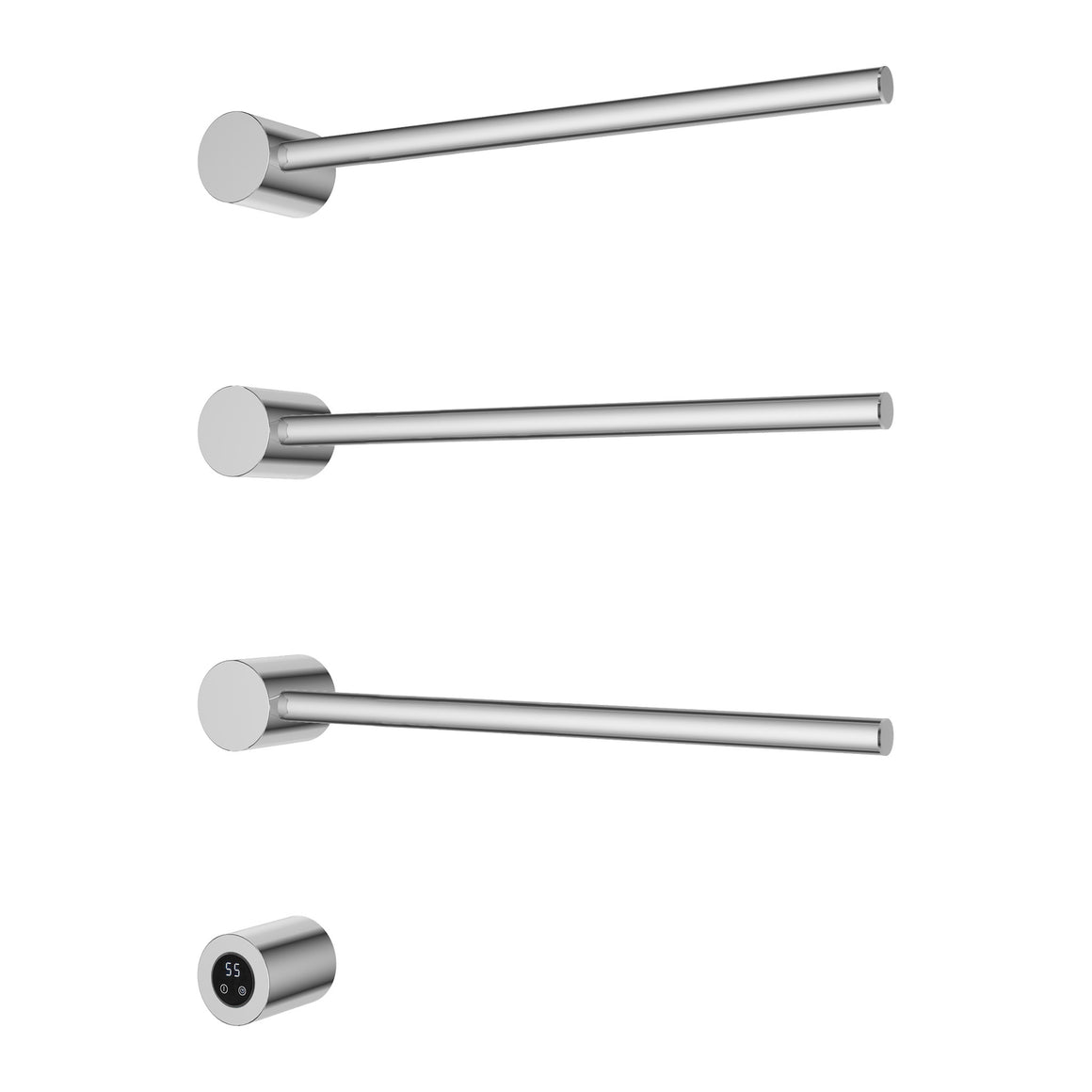 Hotbath &More elektrische handdoekwarmer Round horizontaal 50 cm Chroom 3 rails productfoto