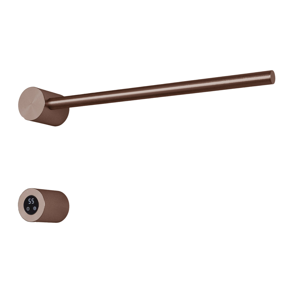 Hotbath &More elektrische handdoekwarmer Round horizontaal 50 cm Geborsteld koper PVD 1 rail productfoto
