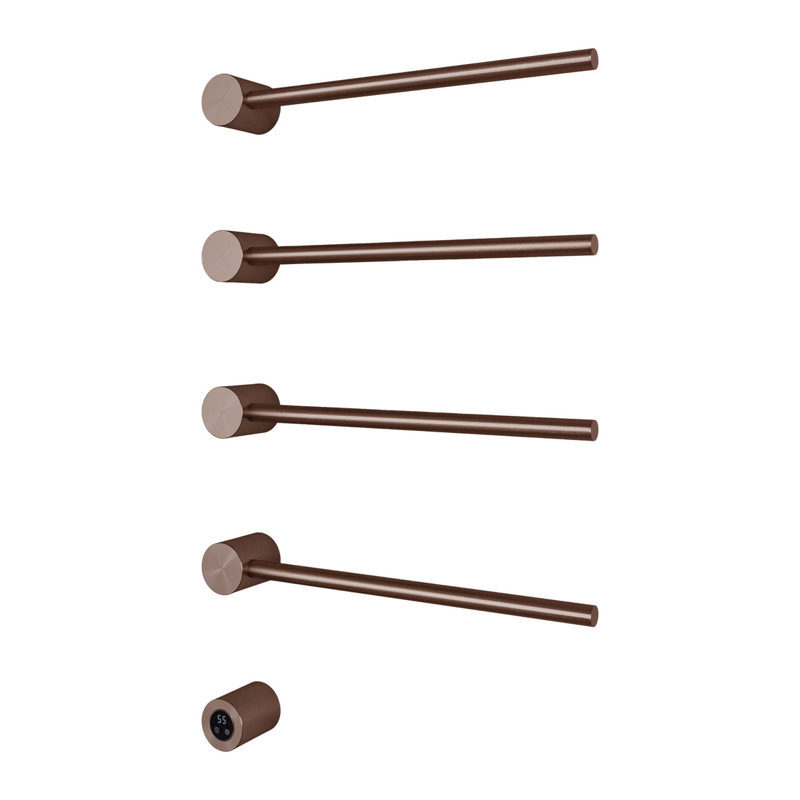Hotbath &More elektrische handdoekwarmer Round horizontaal 50 cm Geborsteld koper PVD 4 rails productfoto