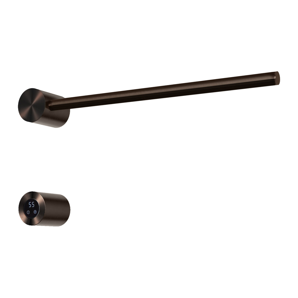 Hotbath &More elektrische handdoekwarmer Round horizontaal 50 cm Tuscan bronze 1 rail productfoto