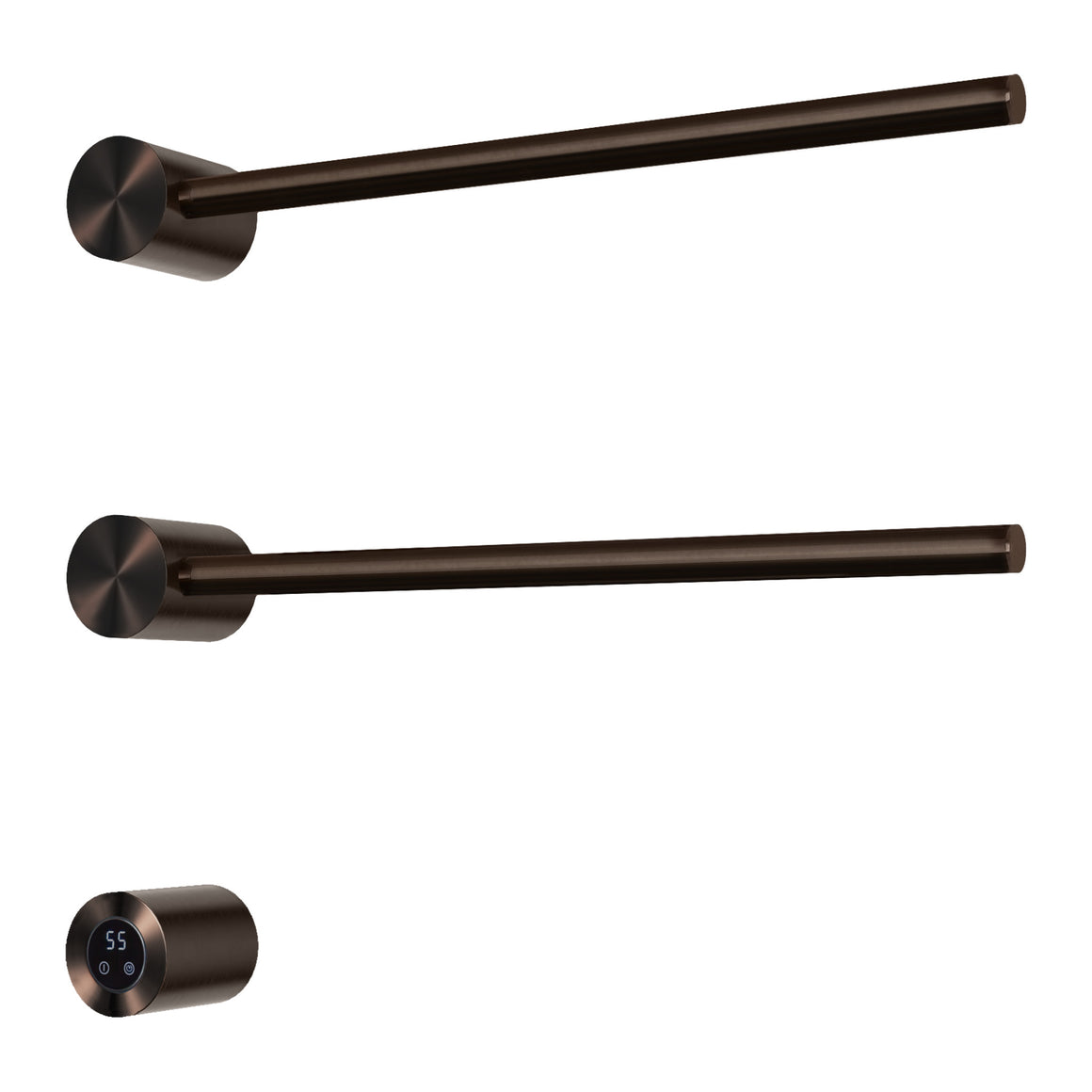Hotbath &More elektrische handdoekwarmer Round horizontaal 50 cm Tuscan bronze 2 rails productfoto