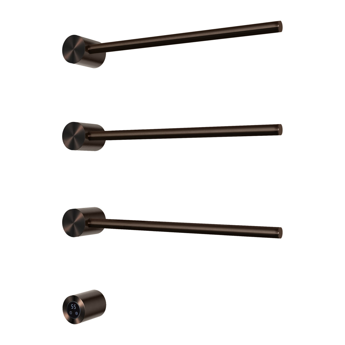 Hotbath &More elektrische handdoekwarmer Round horizontaal 50 cm Tuscan bronze 3 rails productfoto