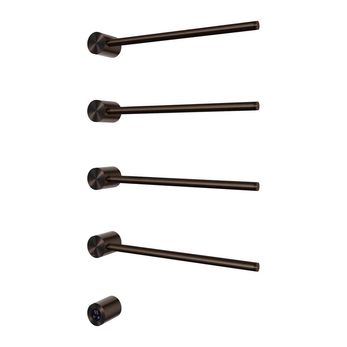 Hotbath &More elektrische handdoekwarmer Round horizontaal 50 cm Tuscan bronze 4 rails productfoto