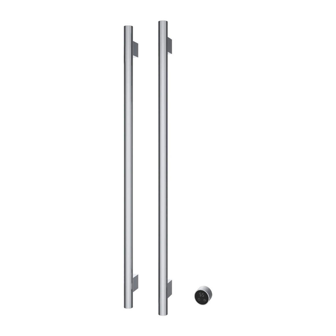 Hotbath &More elektrische handdoekwarmer Round verticaal 135 cm Chroom 2 rails productfoto
