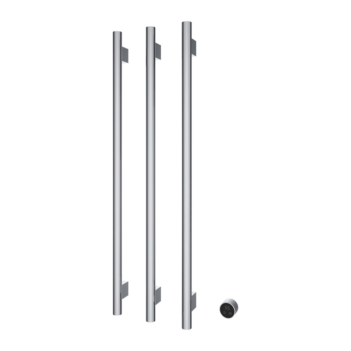Hotbath &More elektrische handdoekwarmer Round verticaal 135 cm Chroom 3 rails productfoto