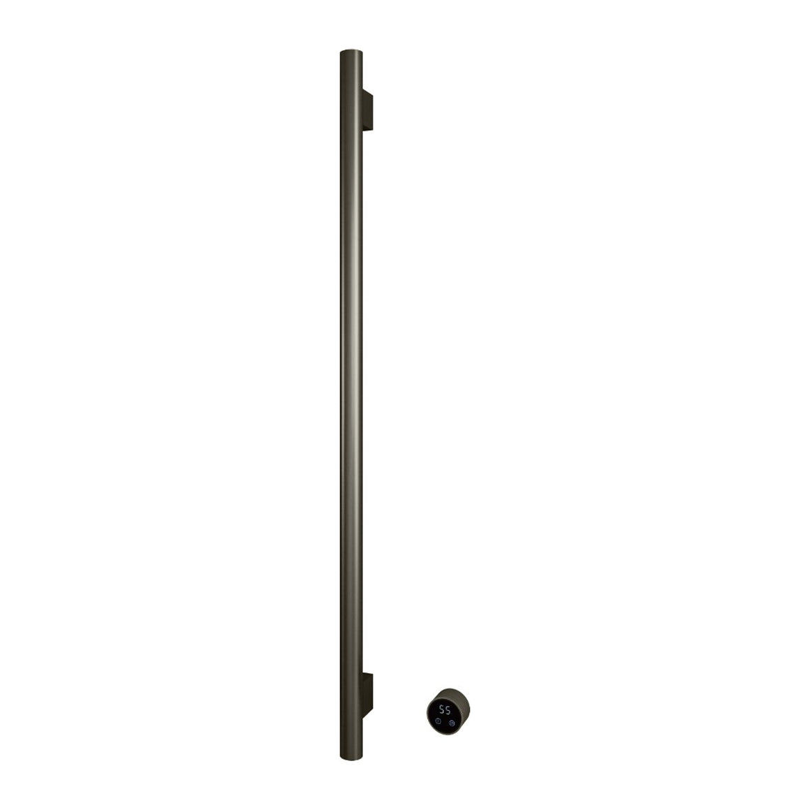 Hotbath &More elektrische handdoekwarmer Round verticaal 135 cm Geborsteld nikkel 1 rail productfoto
