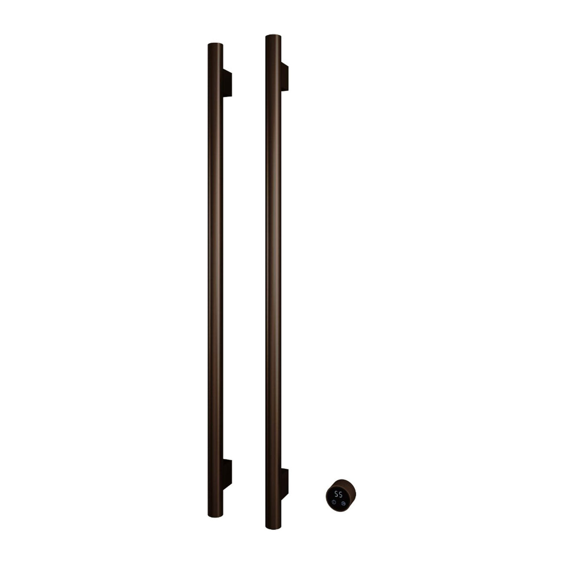 Hotbath &More elektrische handdoekwarmer Round verticaal 135 cm Tuscan bronze 2 rails productfoto