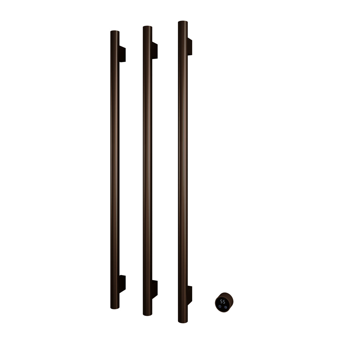 Hotbath &More elektrische handdoekwarmer Round verticaal 135 cm Tuscan bronze 3 rails productfoto