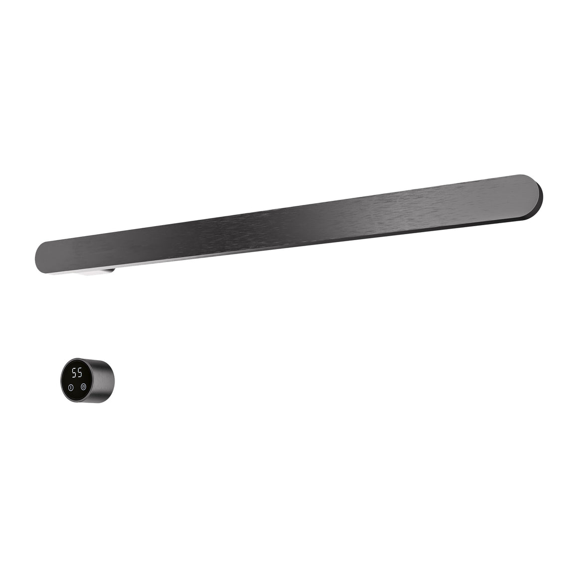 Hotbath &More elektrische handdoekwarmer Soft Square horizontaal Geborsteld gunmetal PVD 80 cm 1 rail productfoto