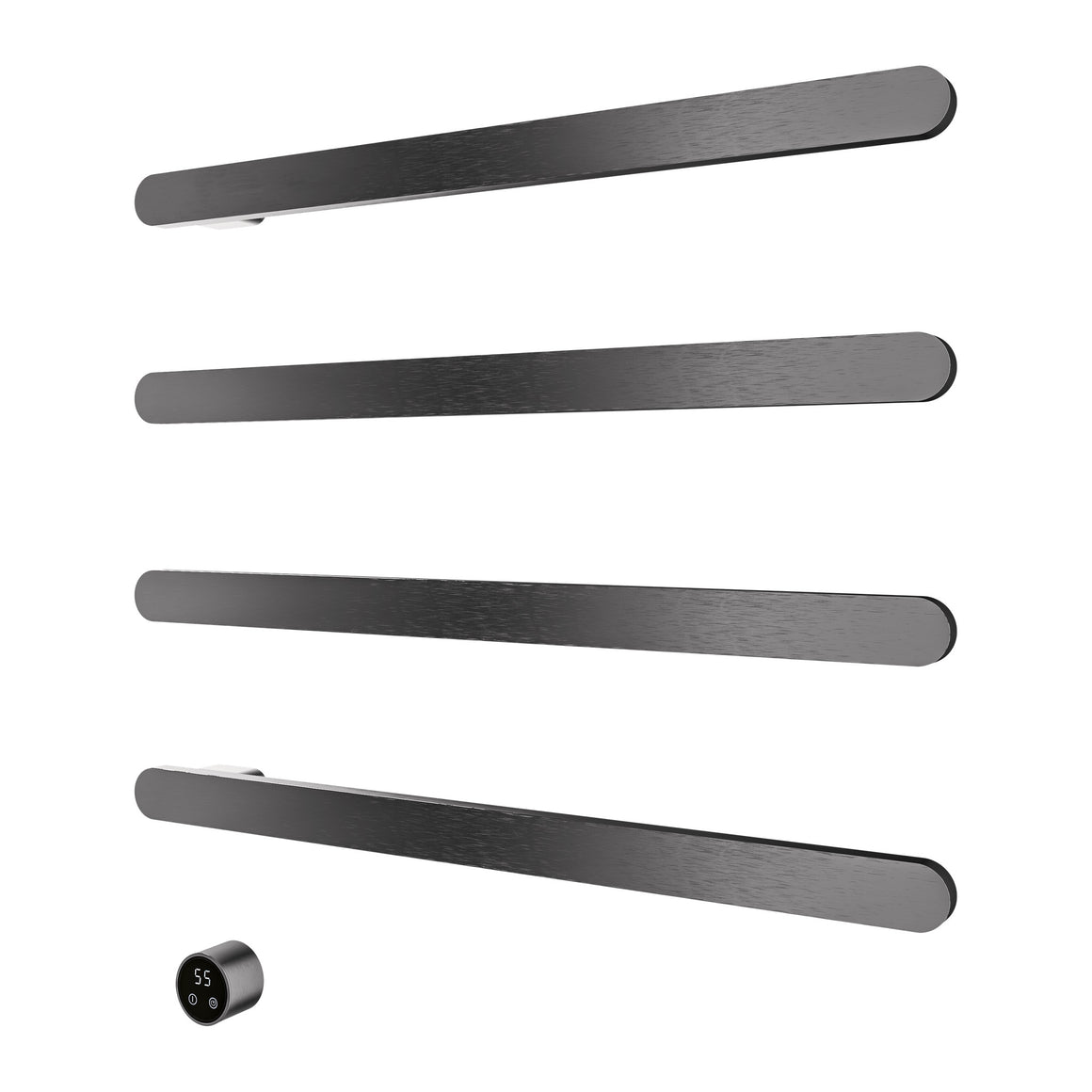 Hotbath &More elektrische handdoekwarmer Soft Square horizontaal Geborsteld gunmetal PVD 80 cm 4 rails productfoto