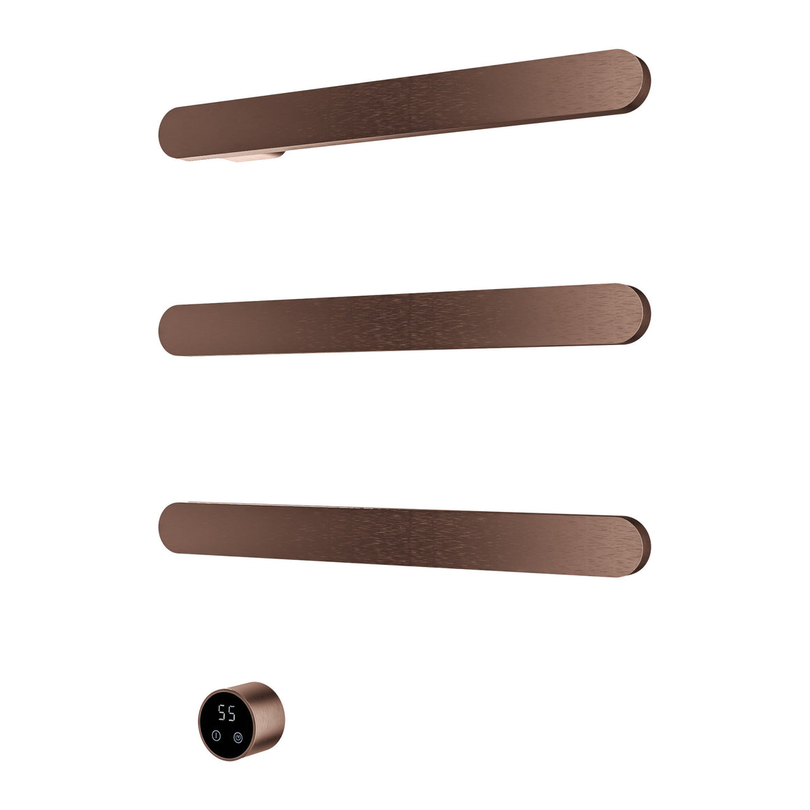 Hotbath &More elektrische handdoekwarmer Soft Square horizontaal Geborsteld koper PVD 50 cm 3 rails productfoto