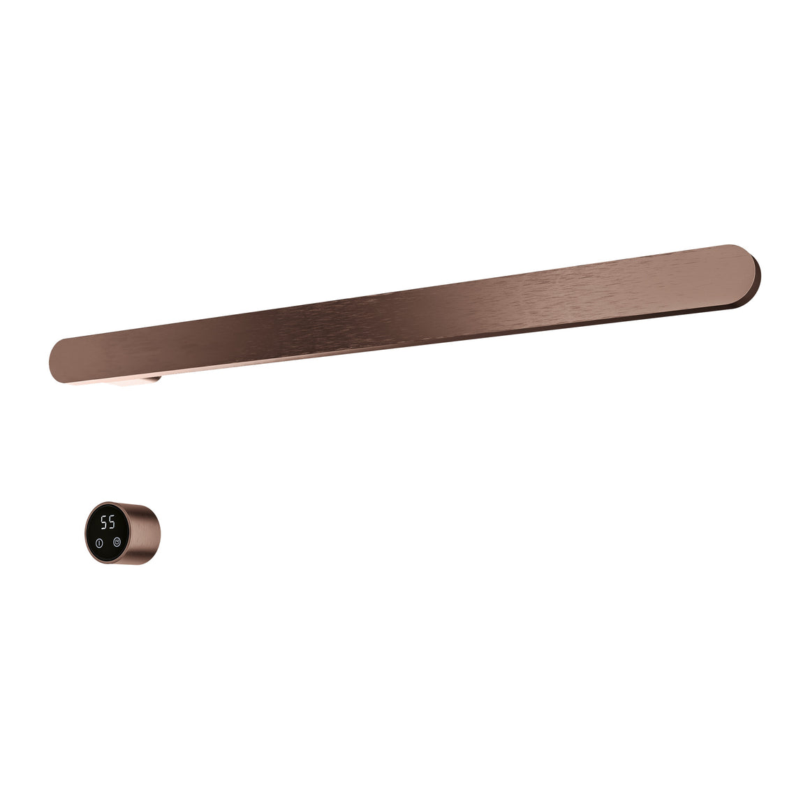 Hotbath &More elektrische handdoekwarmer Soft Square horizontaal Geborsteld koper PVD 80 cm 1 rail productfoto