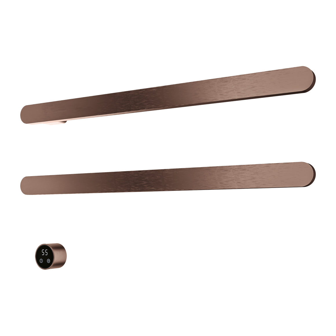 Hotbath &More elektrische handdoekwarmer Soft Square horizontaal Geborsteld koper PVD 80 cm 2 rails productfoto