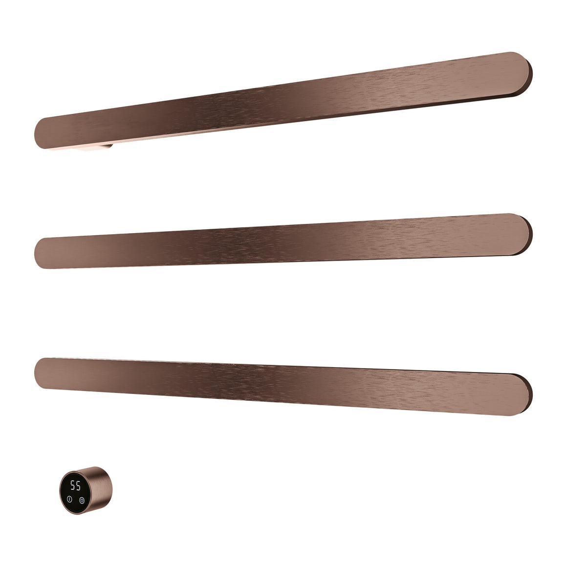 Hotbath &More elektrische handdoekwarmer Soft Square horizontaal Geborsteld koper PVD 80 cm 3 rails productfoto