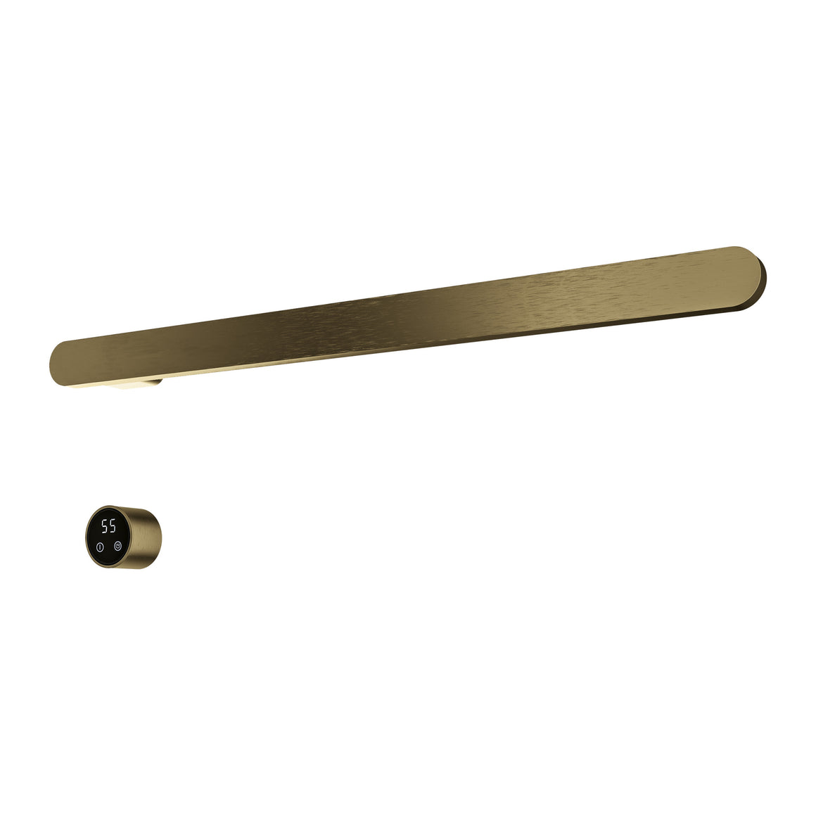 Hotbath &More elektrische handdoekwarmer Soft Square horizontaal Geborsteld messing PVD 80 cm 1 rail productfoto