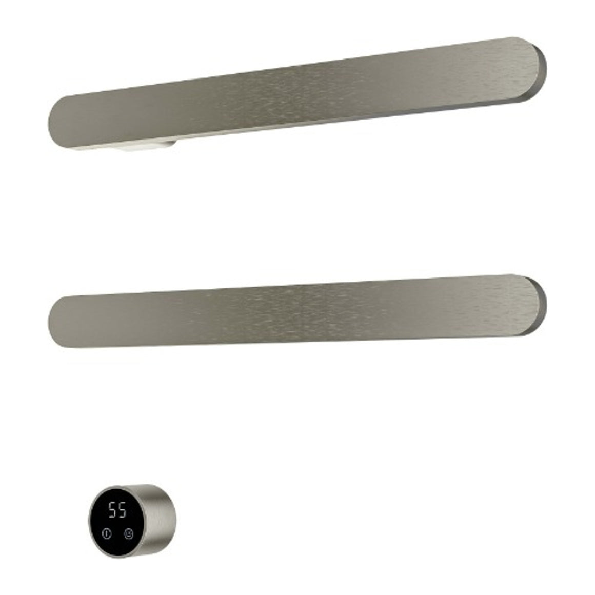 Hotbath &More elektrische handdoekwarmer Soft Square horizontaal Geborsteld nikkel 50 cm 2 rails productfoto