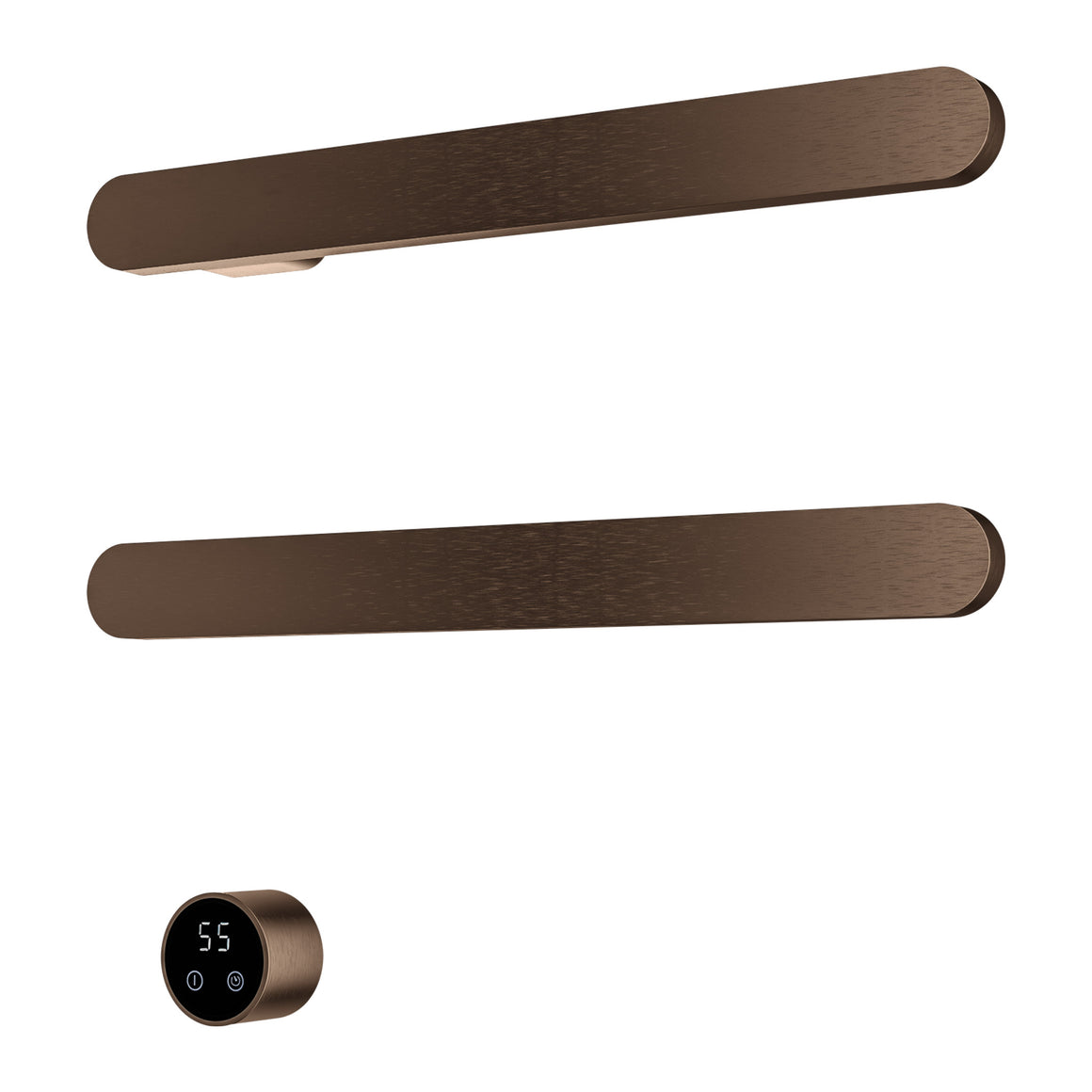 Hotbath &More elektrische handdoekwarmer Soft Square horizontaal Tuscan bronze 50 cm 2 rails productfoto