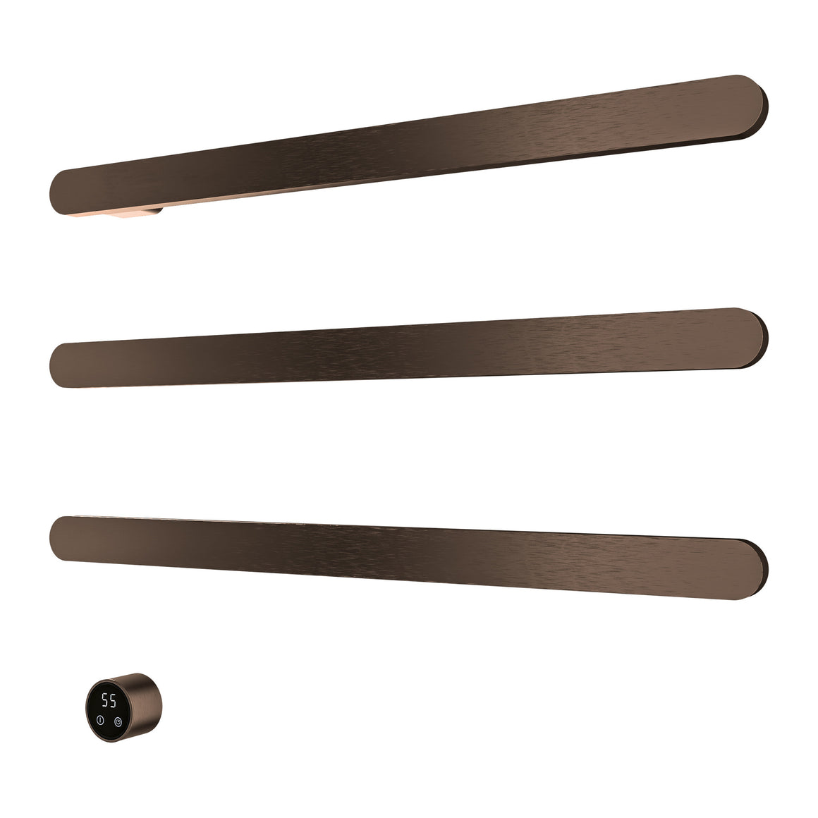 Hotbath &More elektrische handdoekwarmer Soft Square horizontaal Tuscan bronze 80 cm 3 rails productfoto