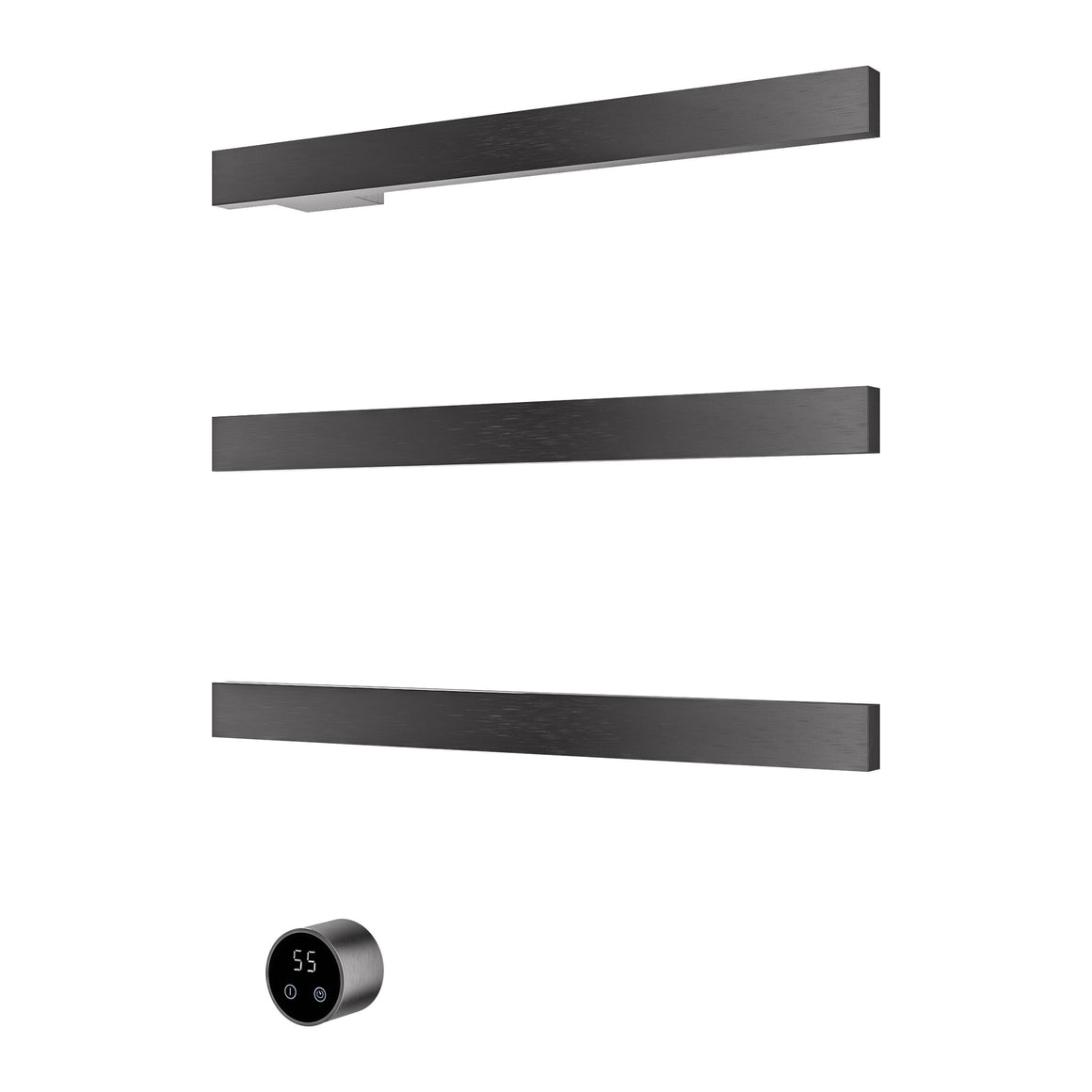 Hotbath &More elektrische handdoekwarmer Square horizontaal Geborsteld gunmetal PVD 50 cm 3 rails productfoto