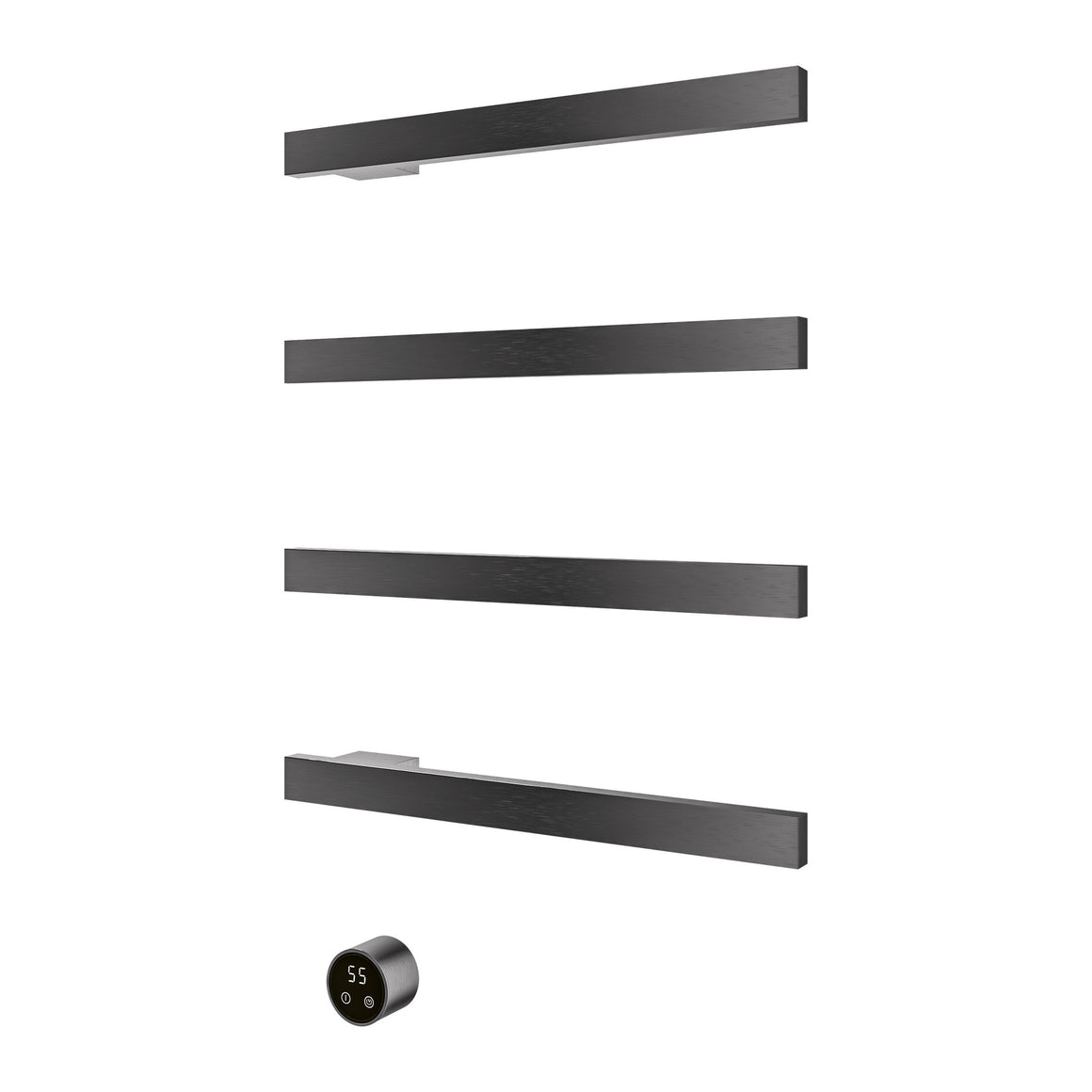 Hotbath &More elektrische handdoekwarmer Square horizontaal Geborsteld gunmetal PVD 50 cm 4 rails productfoto