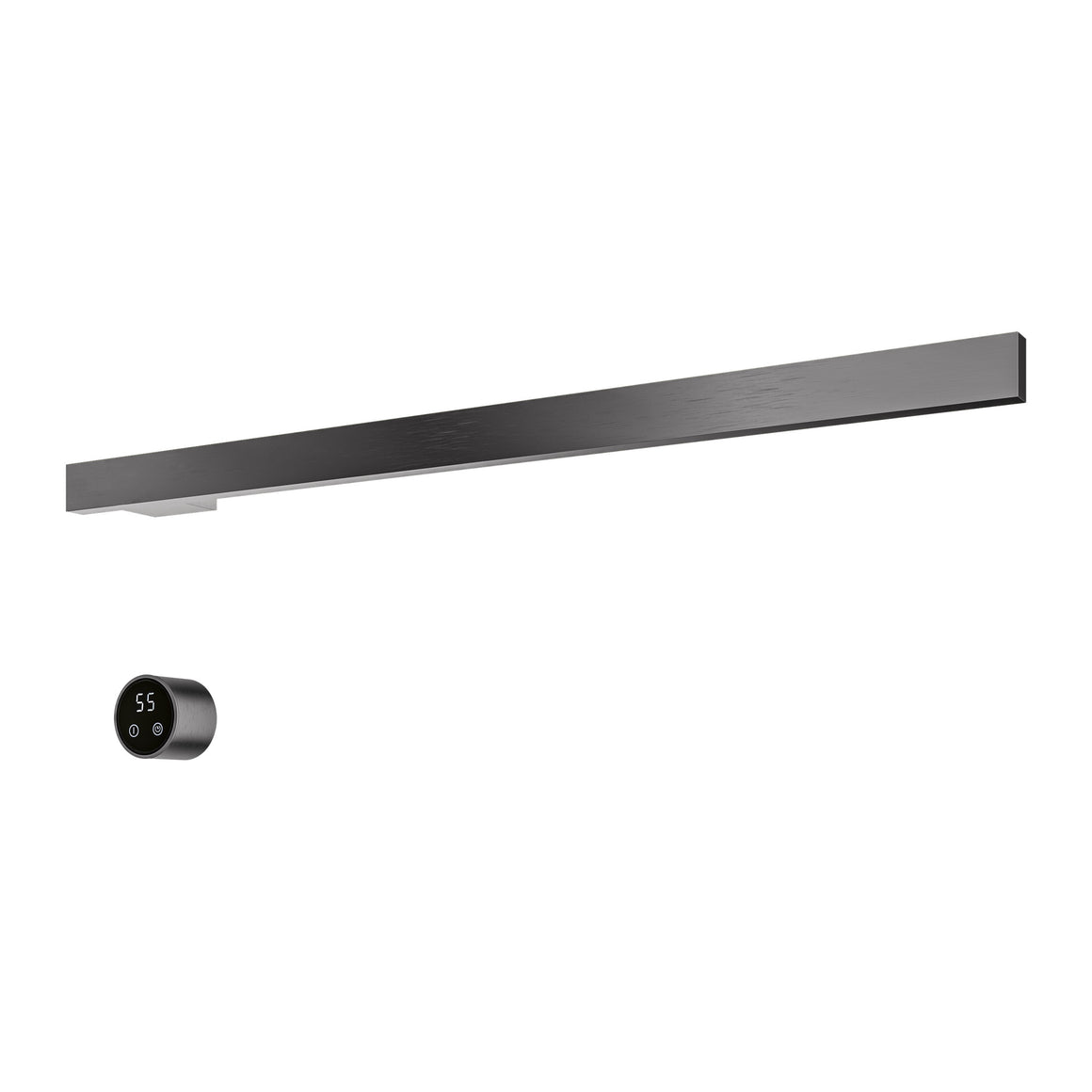 Hotbath &More elektrische handdoekwarmer Square horizontaal Geborsteld gunmetal PVD 80 cm 1 rail productfoto