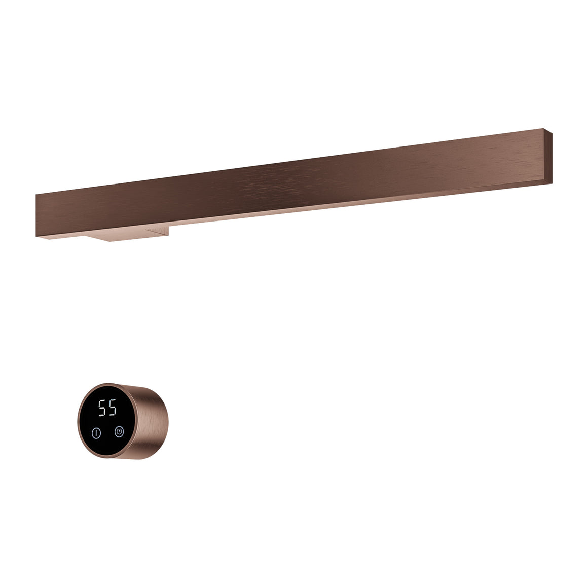 Hotbath &More elektrische handdoekwarmer Square horizontaal Geborsteld koper PVD 50 cm 1 rail productfoto