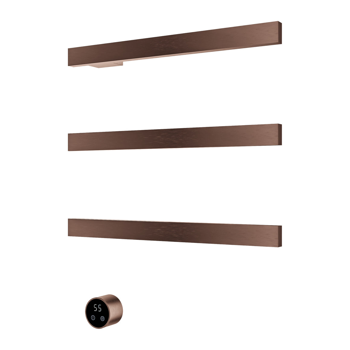 Hotbath &More elektrische handdoekwarmer Square horizontaal Geborsteld koper PVD 50 cm 3 rails productfoto