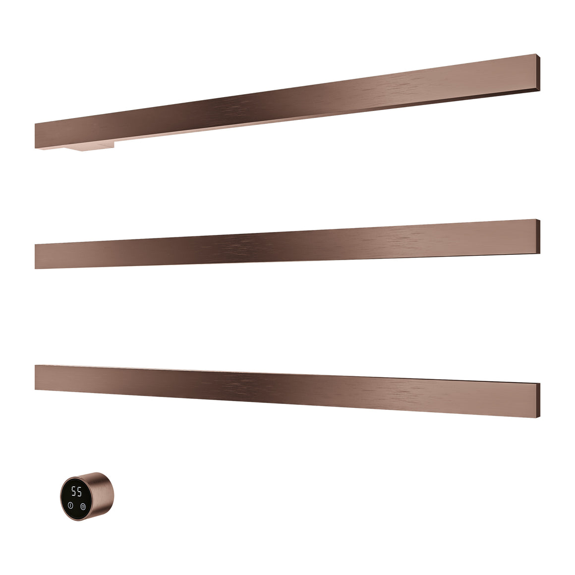 Hotbath &More elektrische handdoekwarmer Square horizontaal Geborsteld koper PVD 80 cm 3 rails productfoto