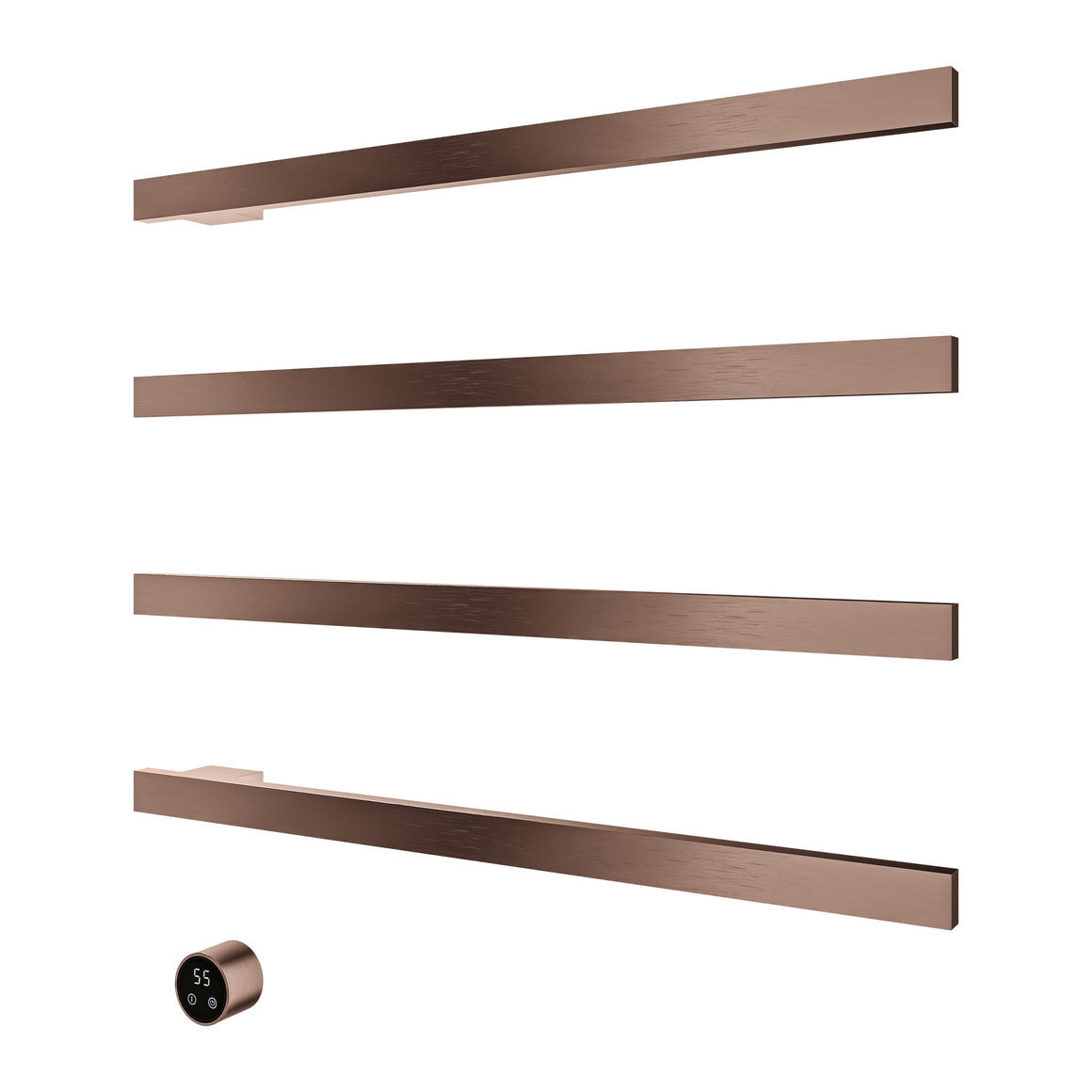 Hotbath &More elektrische handdoekwarmer Square horizontaal Geborsteld koper PVD 80 cm 4 rails productfoto