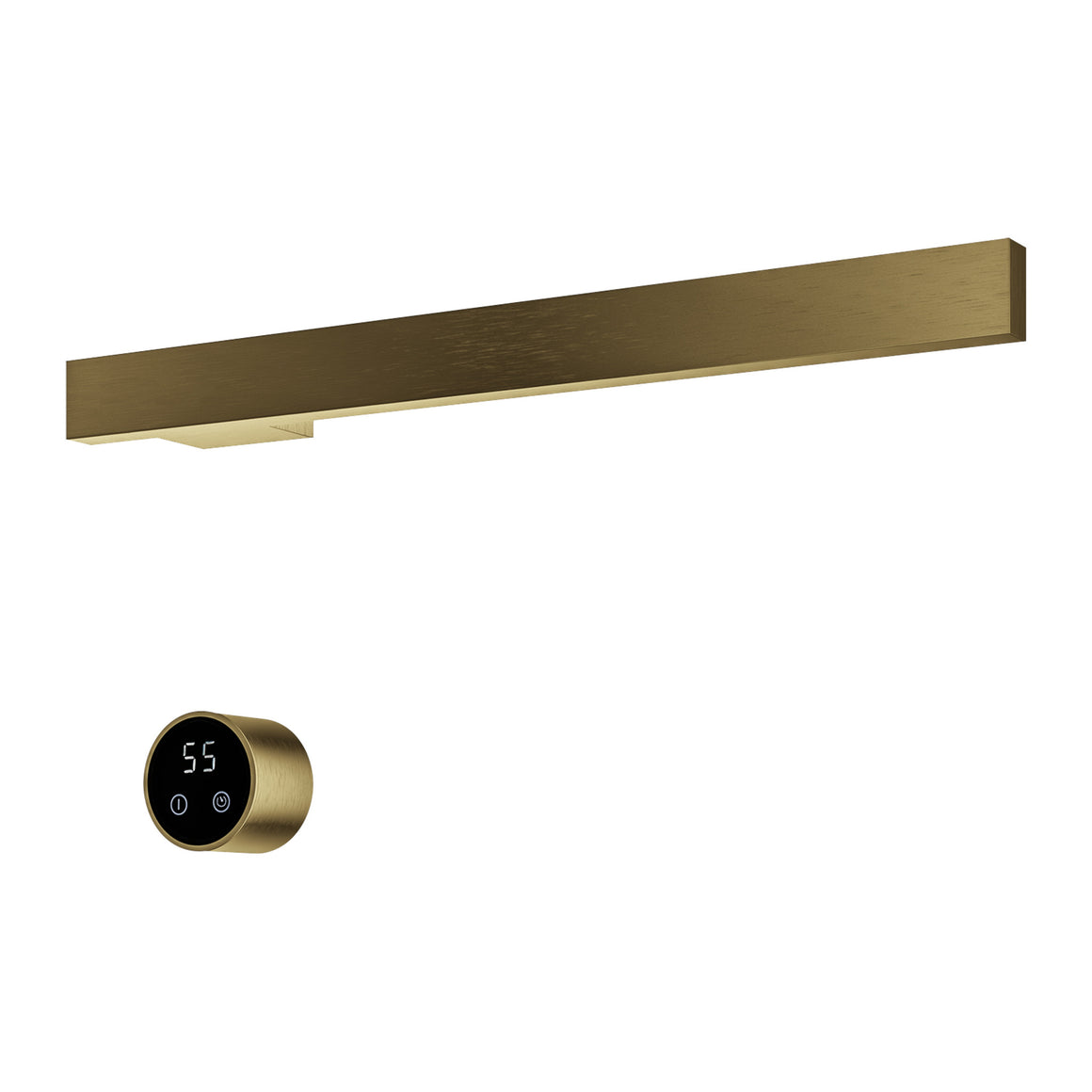 Hotbath &More elektrische handdoekwarmer Square horizontaal Geborsteld messing PVD 50 cm 1 rail productfoto