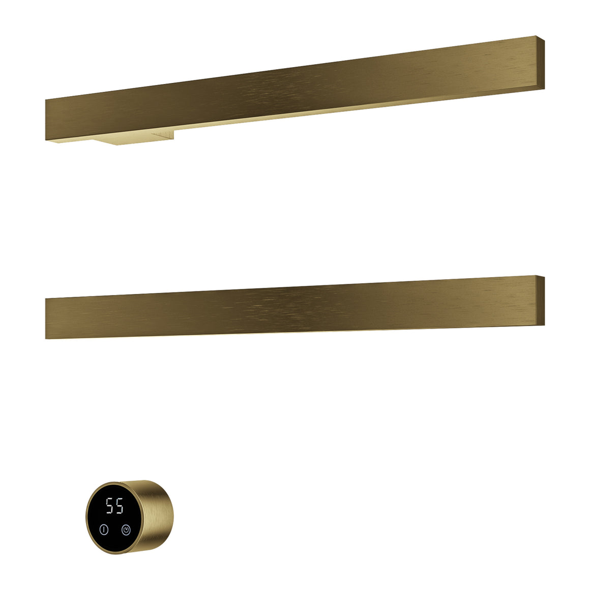 Hotbath &More elektrische handdoekwarmer Square horizontaal Geborsteld messing PVD 50 cm 2 rails productfoto