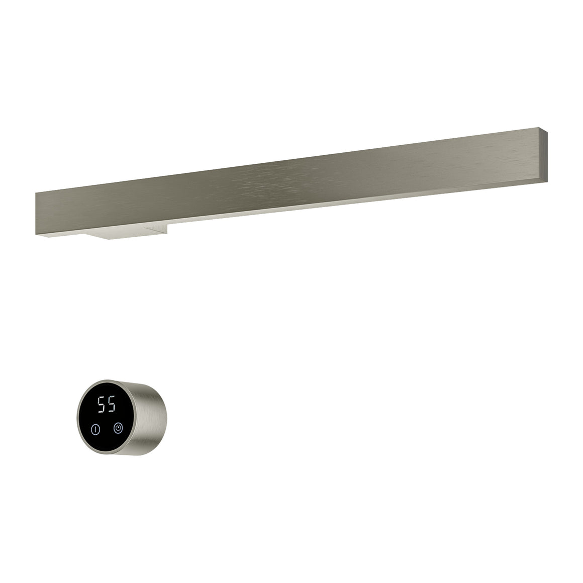 Hotbath &More elektrische handdoekwarmer Square horizontaal Geborsteld nikkel 50 cm 1 rail productfoto