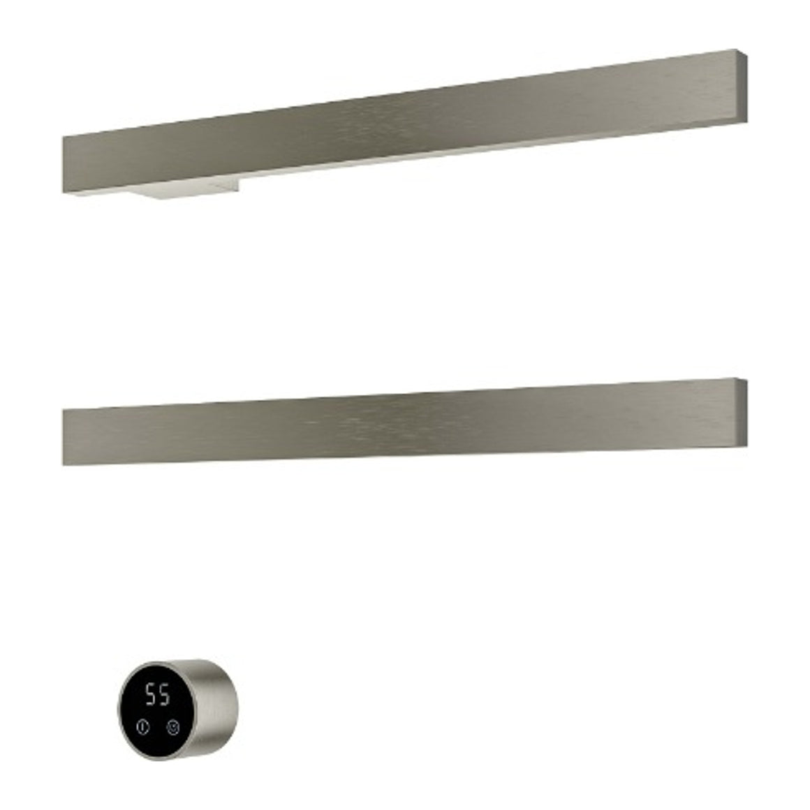 Hotbath &More elektrische handdoekwarmer Square horizontaal Geborsteld nikkel 50 cm 2 rails productfoto