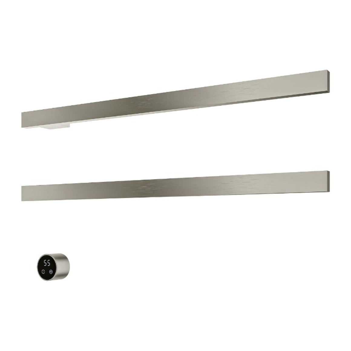 Hotbath &More elektrische handdoekwarmer Square horizontaal Geborsteld nikkel 80 cm 2 rails productfoto