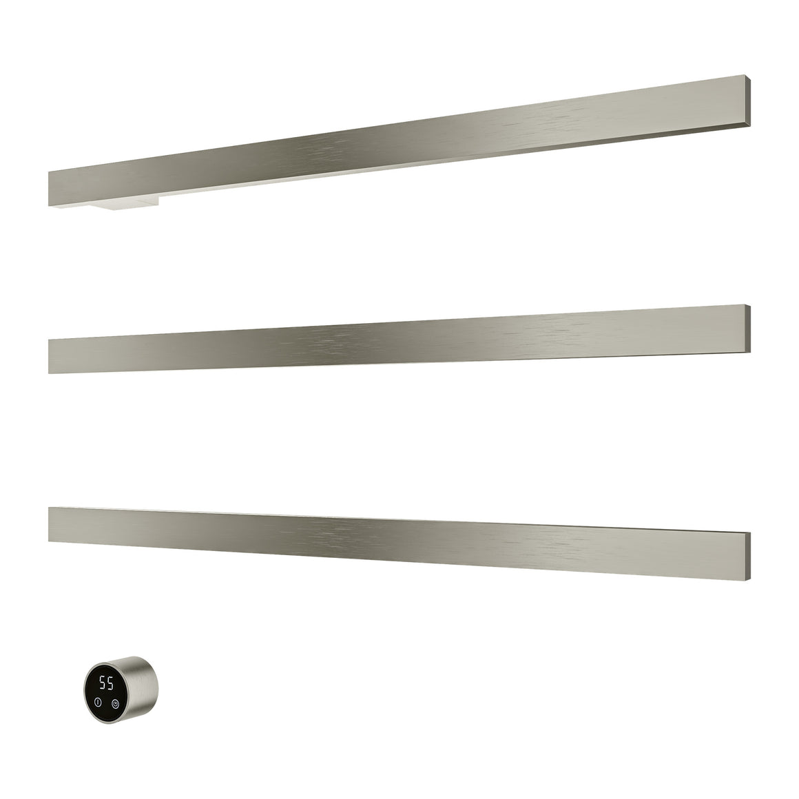 Hotbath &More elektrische handdoekwarmer Square horizontaal Geborsteld nikkel 80 cm 3 rails productfoto