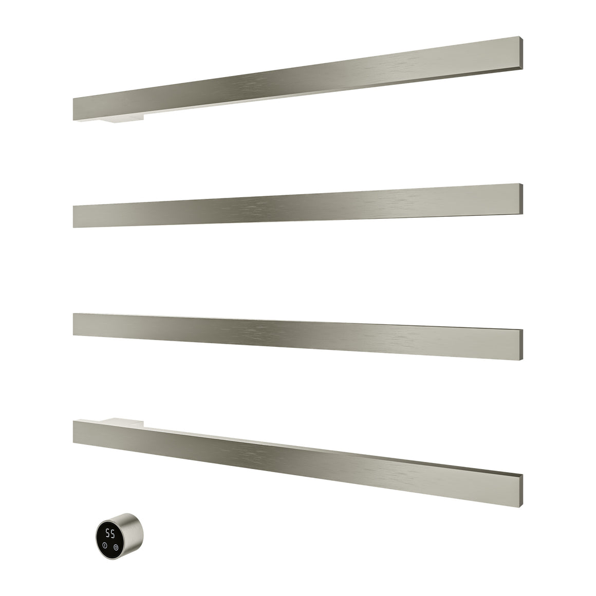 Hotbath &More elektrische handdoekwarmer Square horizontaal Geborsteld nikkel 80 cm 4 rails productfoto