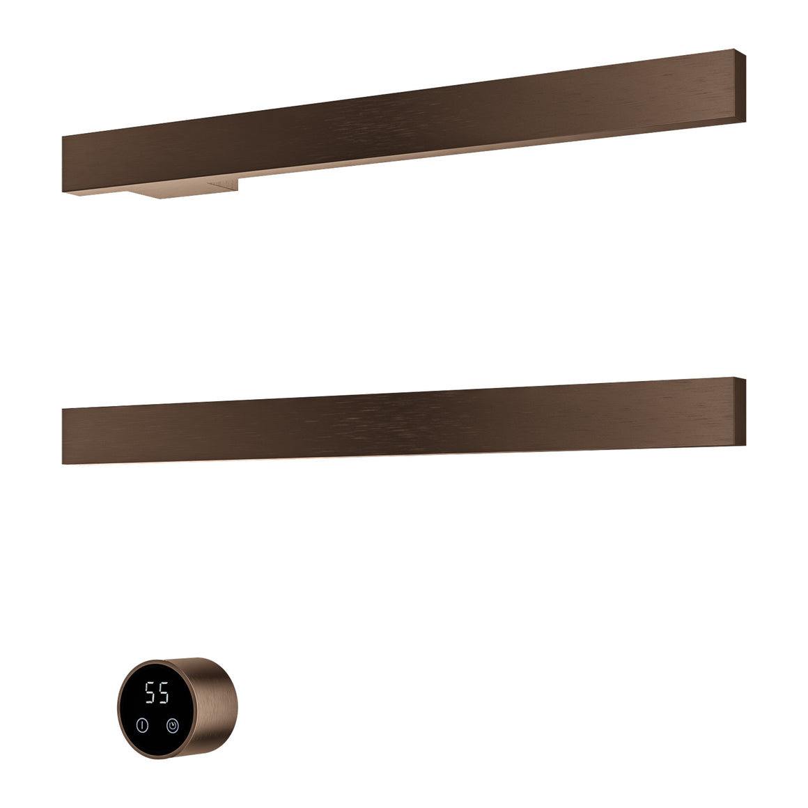 Hotbath &More elektrische handdoekwarmer Square horizontaal Geborsteld nikkel 50 cm 2 rails productfoto