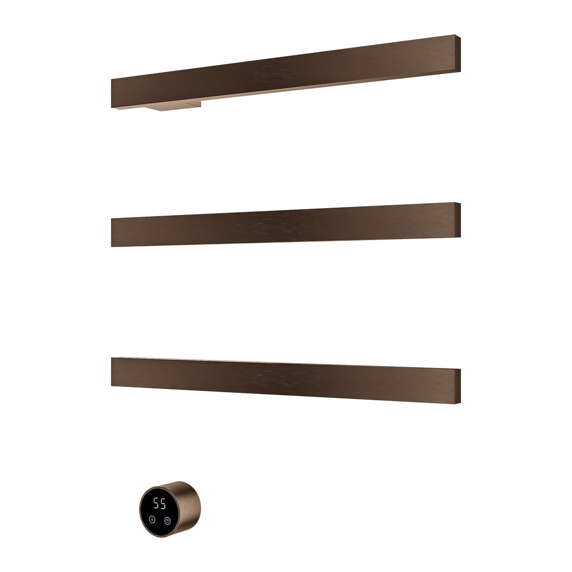 Hotbath &More elektrische handdoekwarmer Square horizontaal Geborsteld nikkel 50 cm 3 rails productfoto