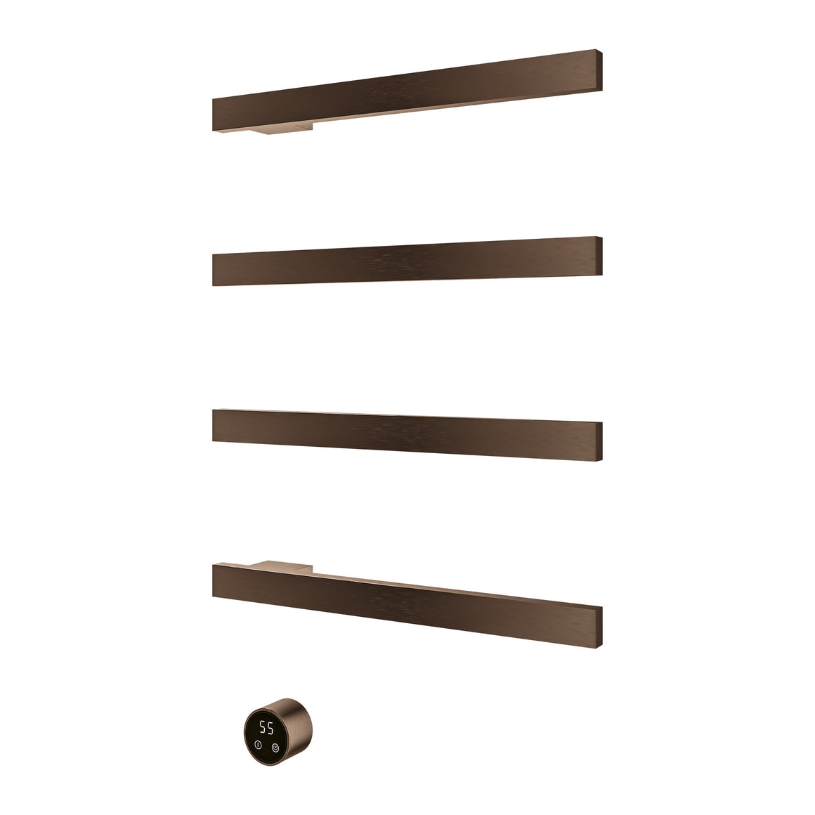 Hotbath &More elektrische handdoekwarmer Square horizontaal Geborsteld nikkel 50 cm 4 rails productfoto
