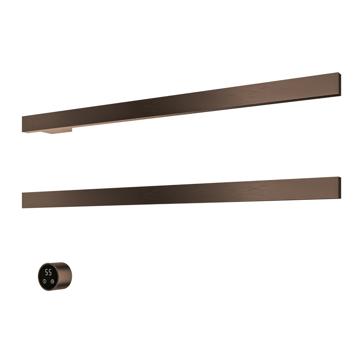 Hotbath &More elektrische handdoekwarmer Square horizontaal Geborsteld nikkel 80 cm 2 rails productfoto