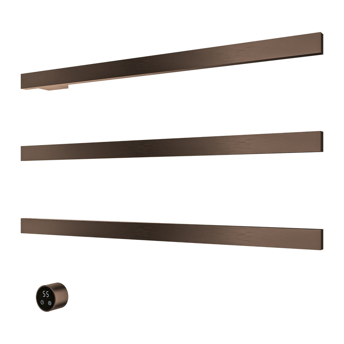 Hotbath &More elektrische handdoekwarmer Square horizontaal Geborsteld nikkel 80 cm 3 rails productfoto