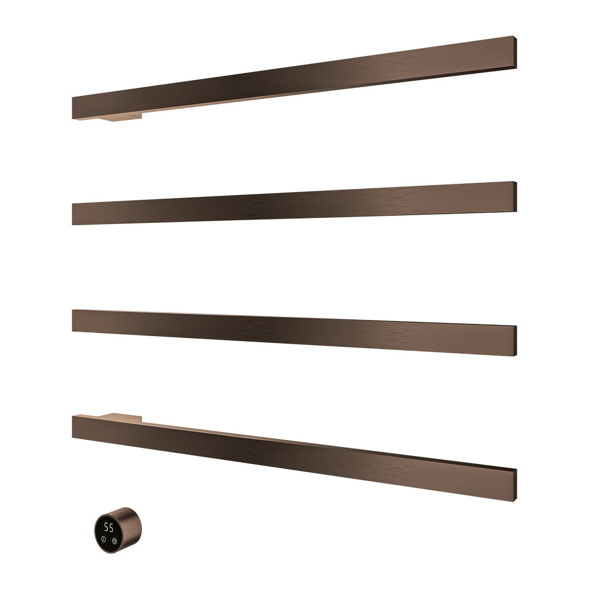 Hotbath &More elektrische handdoekwarmer Square horizontaal Geborsteld nikkel 80 cm 4 rails productfoto