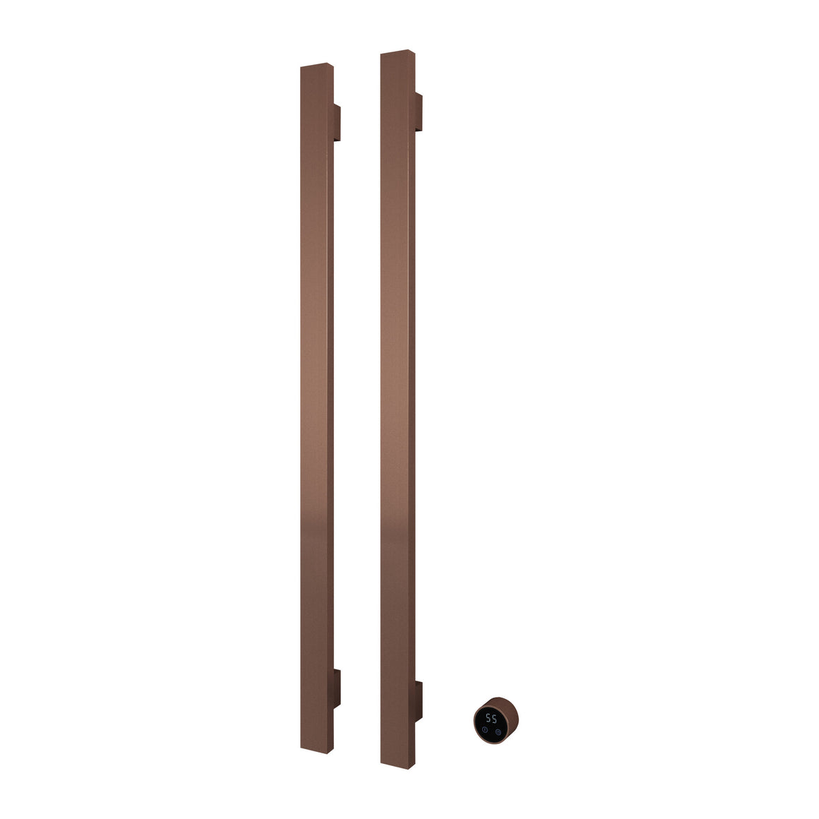 Hotbath &More elektrische handdoekwarmer Square verticaal 135 cm Geborsteld koper PVD 2 rails productfoto