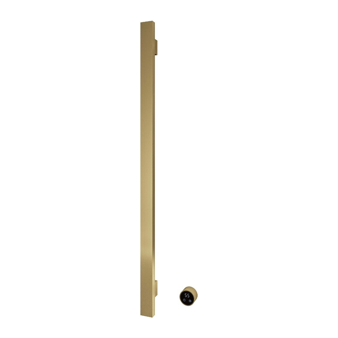 Hotbath &More elektrische handdoekwarmer Square verticaal 135 cm Geborsteld messing PVD 1 rail productfoto