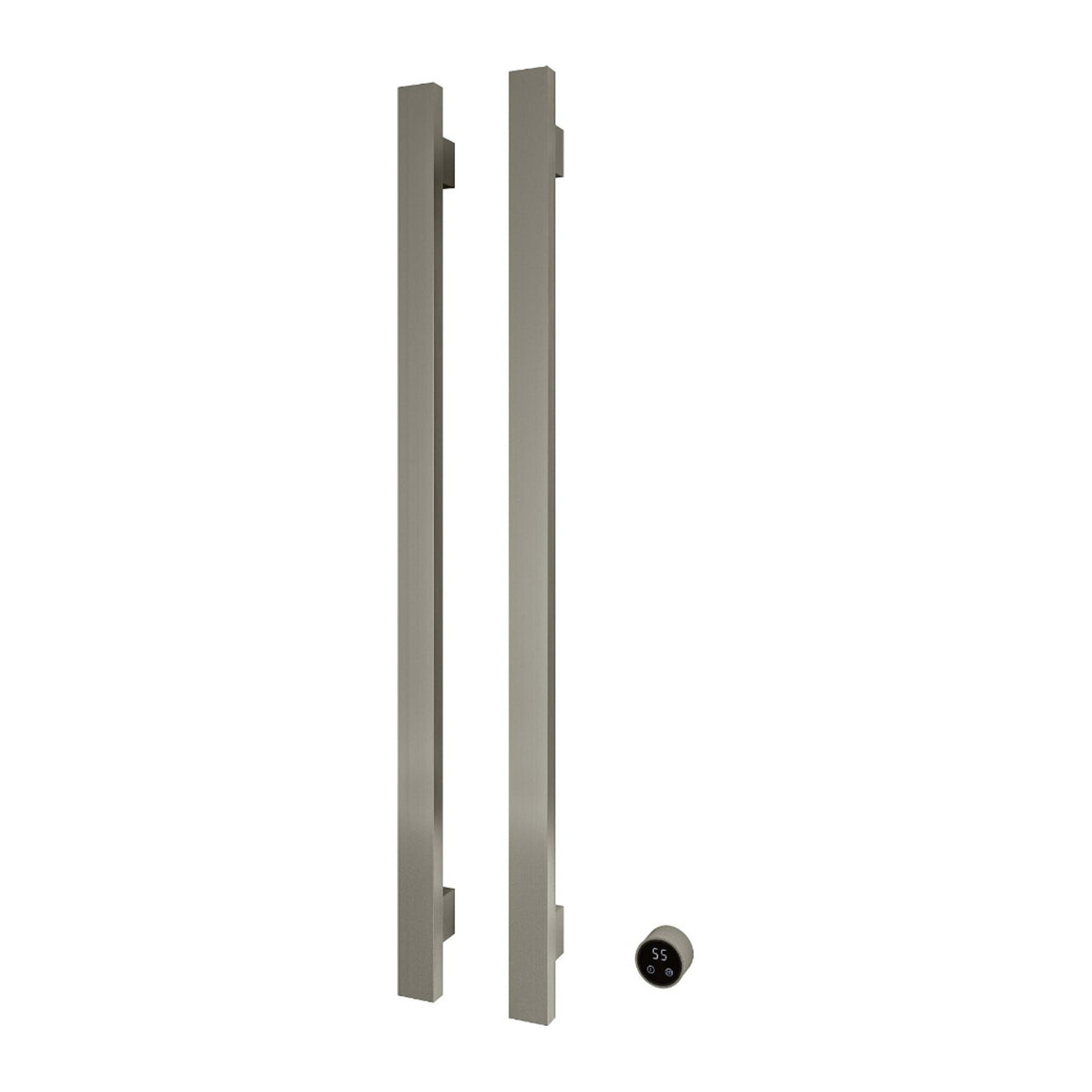 Hotbath &More elektrische handdoekwarmer Square verticaal 135 cm Geborsteld nikkel 2 rails productfoto