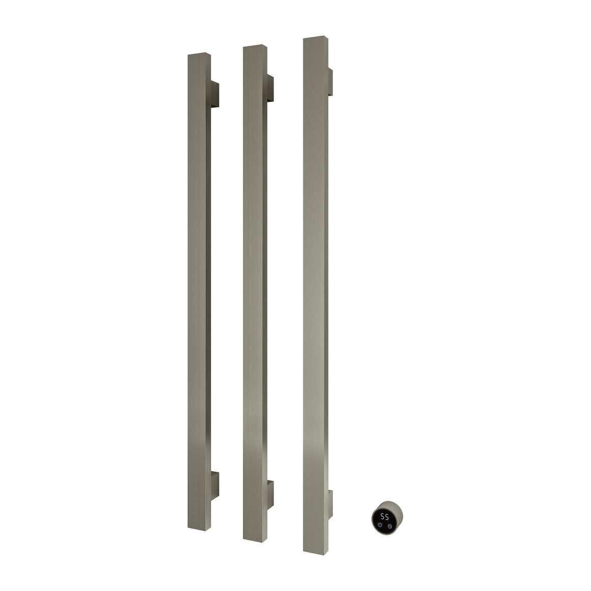 Hotbath &More elektrische handdoekwarmer Square verticaal 135 cm Geborsteld nikkel 3 rails productfoto