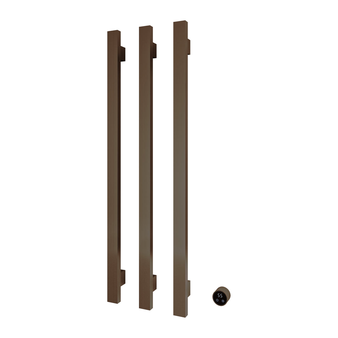 Hotbath &More elektrische handdoekwarmer Square verticaal 135 cm Tuscan bronze 3 rails productfoto